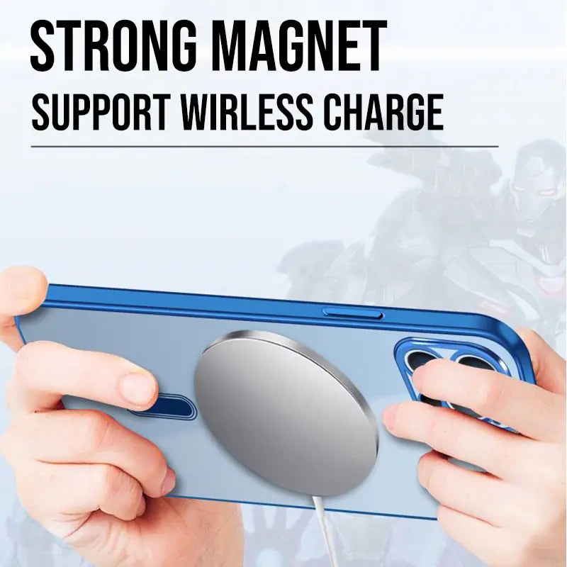 Luxury Plating Clear Magnetic For Magsafe Wireless Charger Case